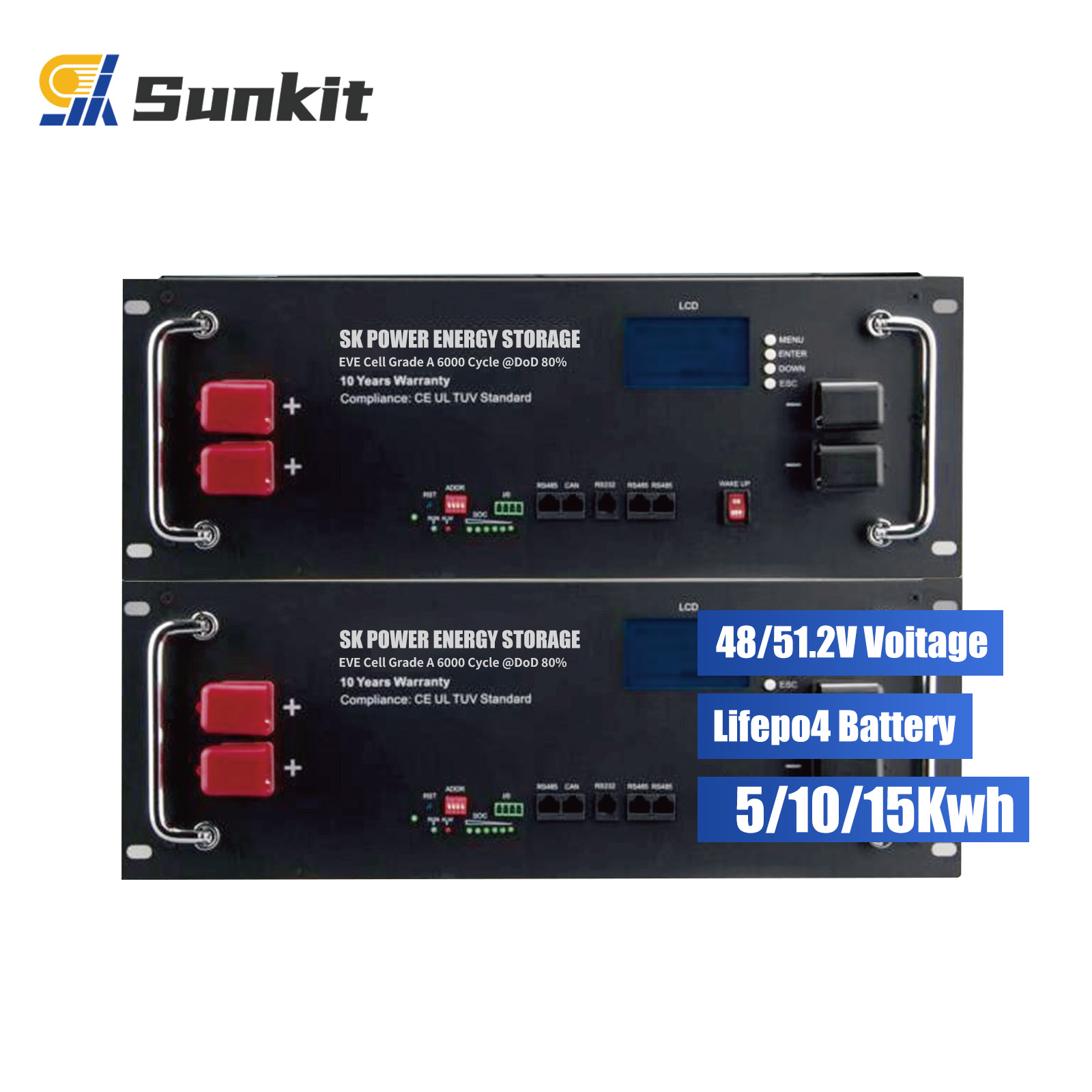 SUNKIT 48/51.2V 100/200AH Lithium Battery
